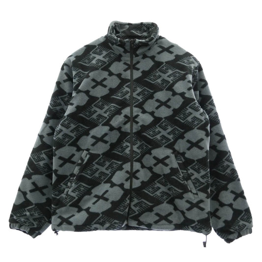バッズプール × GAKKIN ガッキン BOA FLEECE JACKET 花罰 フリース ジャケット ブラック系 グレー系 M【美品】【中古】