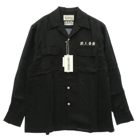 WACKO MARIA ワコマリア × BUDSPOOL バッズプール 21SS NMD-WM-OC02 舐達麻 殺人音楽 50'S SHIRT ハワイアン アロハ オープンカラー シャツ 長袖 ブラック系 S【新古品】【未使用】【中古】