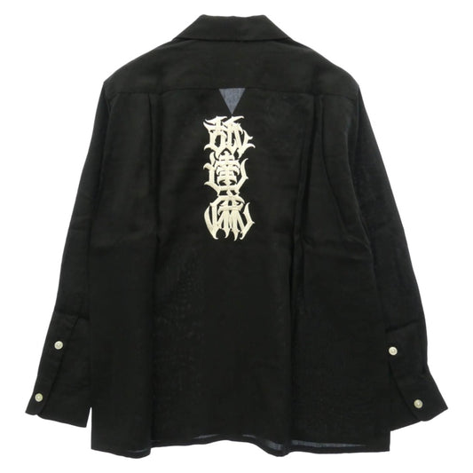 WACKO MARIA ワコマリア × BUDSPOOL バッズプール 21SS NMD-WM-OC02 舐達麻 殺人音楽 50'S SHIRT ハワイアン アロハ オープンカラー シャツ 長袖 ブラック系 S【新古品】【未使用】【中古】
