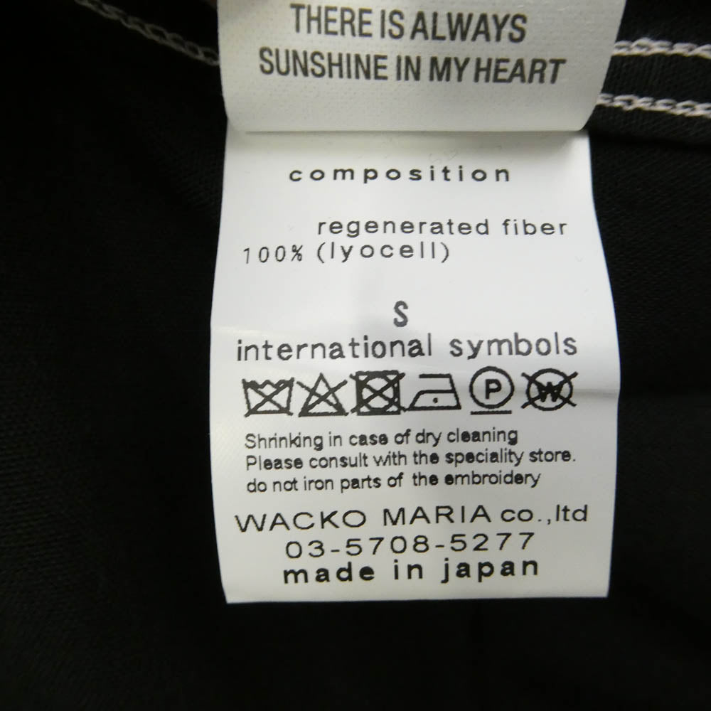 WACKO MARIA ワコマリア × BUDSPOOL バッズプール 21SS NMD-WM-OC02 舐達麻 殺人音楽 50'S SHIRT ハワイアン アロハ オープンカラー シャツ 長袖 ブラック系 S【新古品】【未使用】【中古】