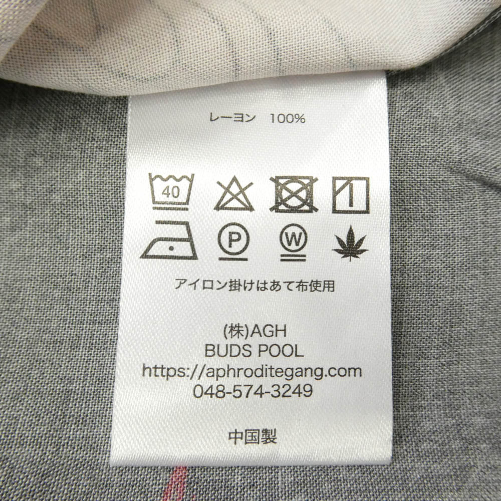 バッズプール 24SS × GAKKIN ガッキン 赤目鶴 総柄 HAWAIIAN SHIRT アロハ シャツ 半袖 ブラック系 ベージュ系 M【新古品】【未使用】【中古】