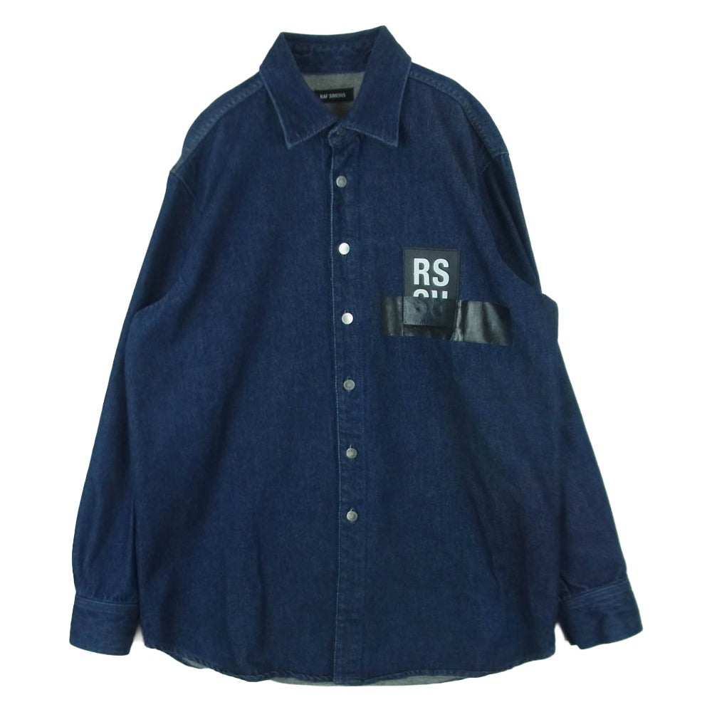 RAF SIMONS ラフシモンズ CARRY OVER DENIM SHIRT デニム シャツ ジャケット コットン インディゴブルー系 S【中古】