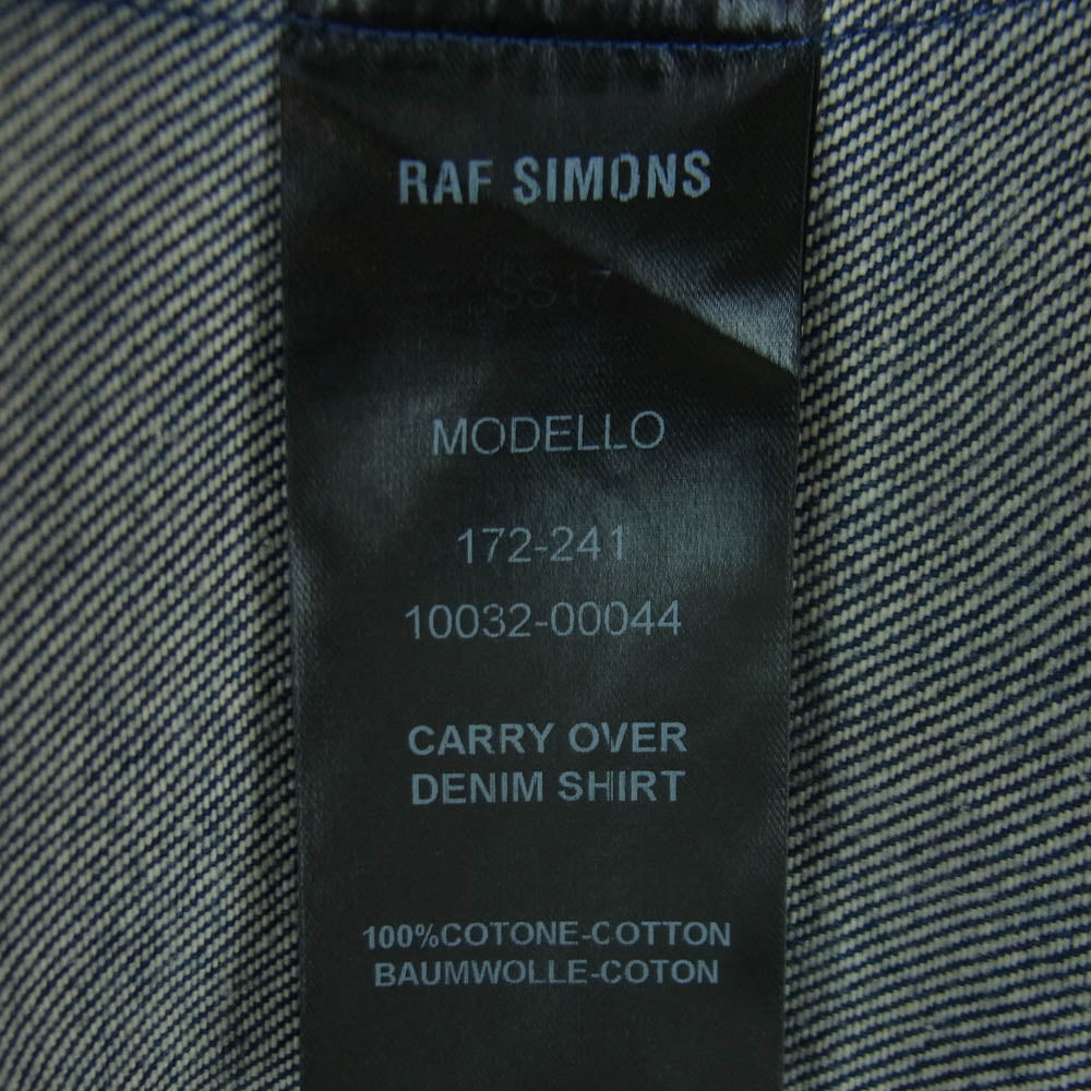 RAF SIMONS ラフシモンズ CARRY OVER DENIM SHIRT デニム シャツ ジャケット コットン インディゴブルー系 S【中古】