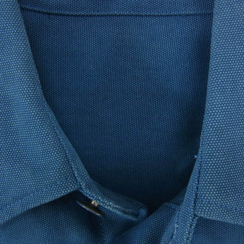 RAF SIMONS ラフシモンズ 22AW Oversized denim shirts ピン付き オーバーサイズ バイカラー デニム シャツ ジャケット グリーン系 M【中古】