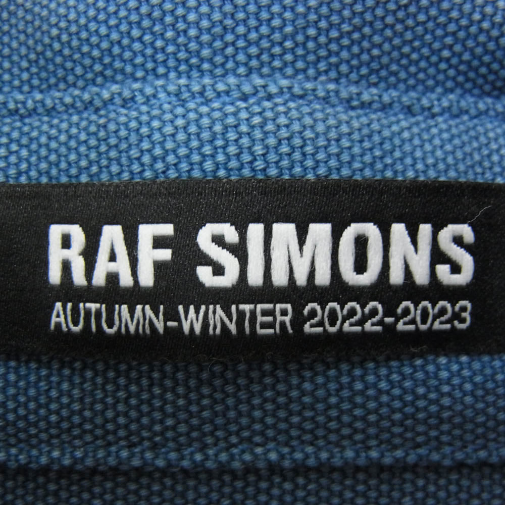 RAF SIMONS ラフシモンズ 22AW Oversized denim shirts ピン付き オーバーサイズ バイカラー デニム シャツ ジャケット グリーン系 M【中古】