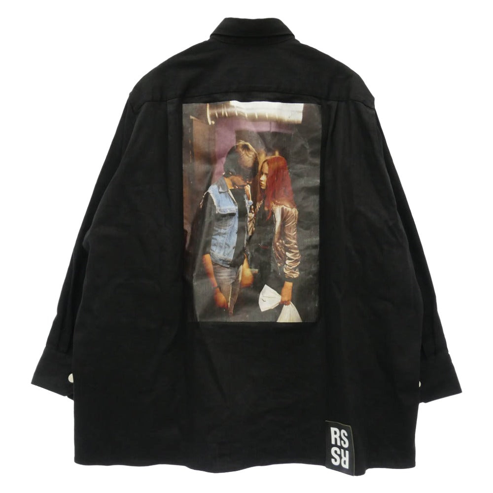 RAF SIMONS ラフシモンズ 18AW Christiane F クリスチーネ オーバーサイズ デニム シャツ ジャケット ブラック系 ONE SIZE【中古】