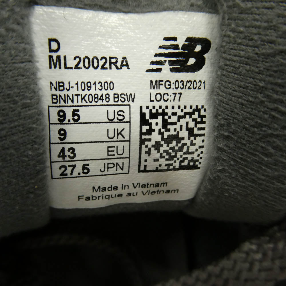 NEW BALANCE ニューバランス ML2002RA ローカット スニーカー カーキ系 27.5cm【中古】