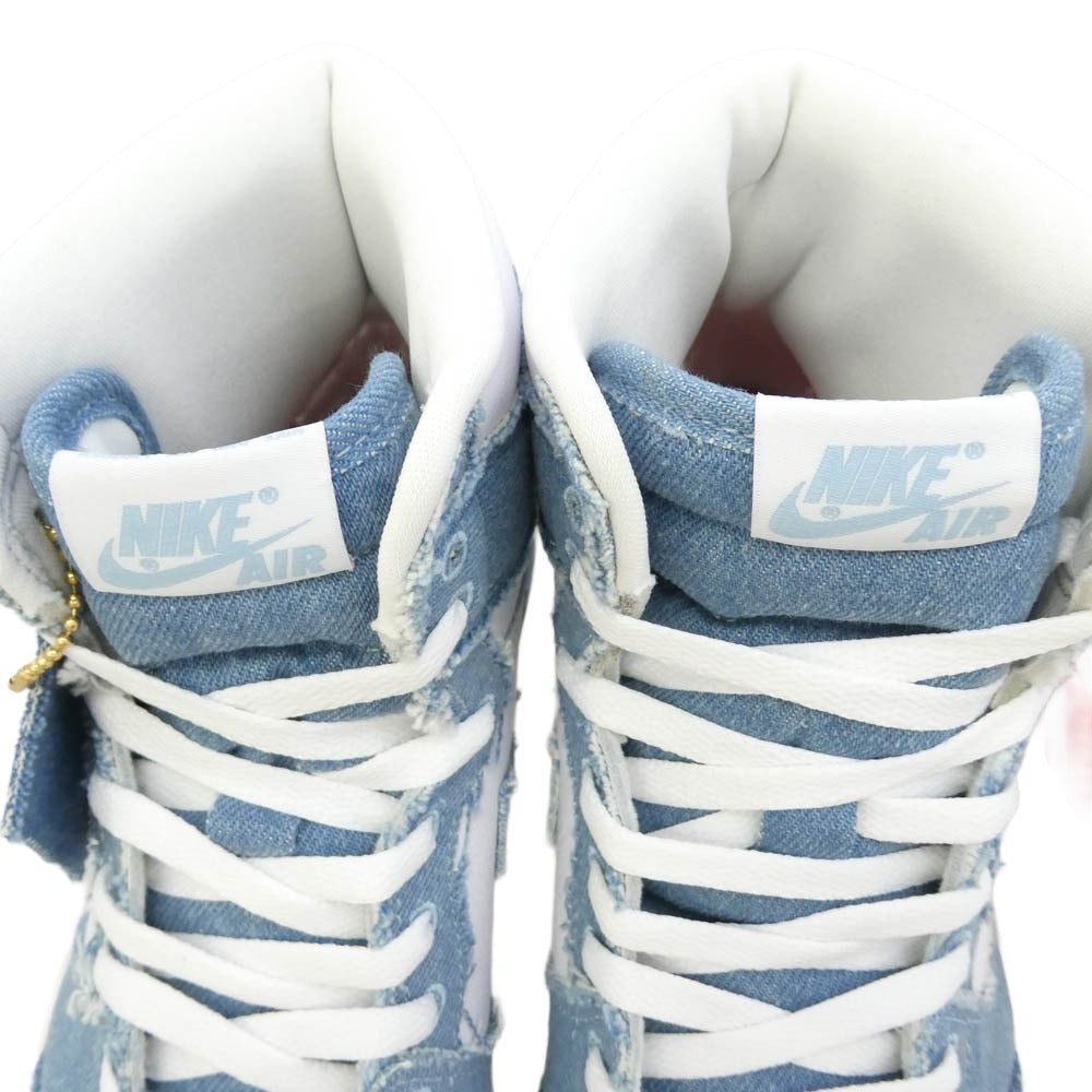 NIKE ナイキ DM9036-104 Women's Air Jordan 1 High OG Denim AJ1 ウィメンズ エアジョーダン ハイ デニム スニーカー インディゴブルー系 ホワイト系 29cm【新古品】【未使用】【中古】