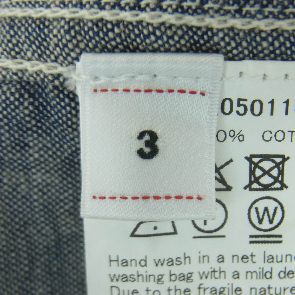VISVIM ビズビム 0125205011011 25AW INGALL CHAMBRAY シャンブレー スタンドカラー 長袖 シャツ グレー系 3【中古】