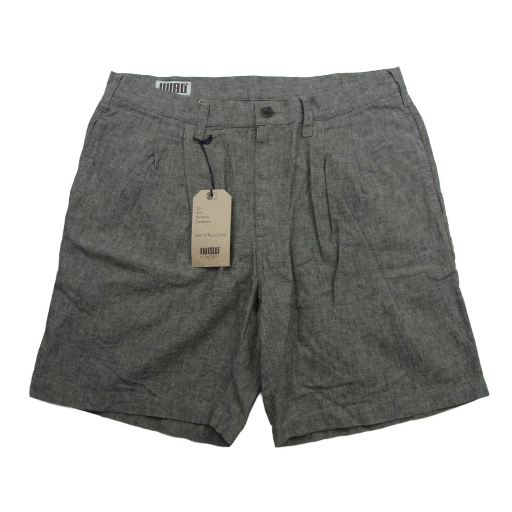 イルワンエイティー HEATHER LINEN 2-TUCK SHORTS コットン リネン 2タック ショーツ ハーフ パンツ グレー系 L【中古】