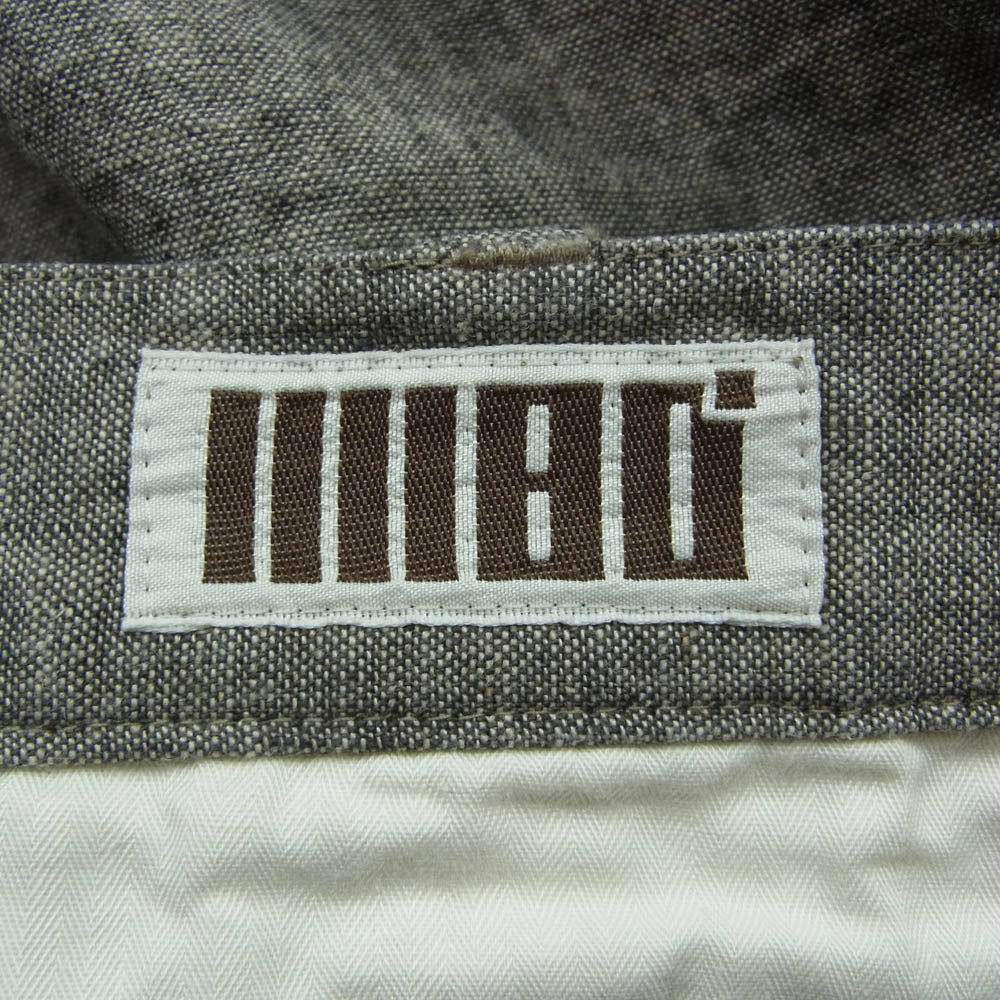 イルワンエイティー HEATHER LINEN 2-TUCK SHORTS コットン リネン 2タック ショーツ ハーフ パンツ グレー系 L【中古】