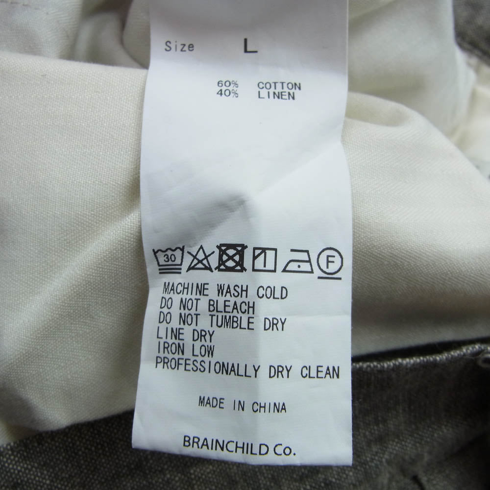 イルワンエイティー HEATHER LINEN 2-TUCK SHORTS コットン リネン 2タック ショーツ ハーフ パンツ グレー系 L【中古】