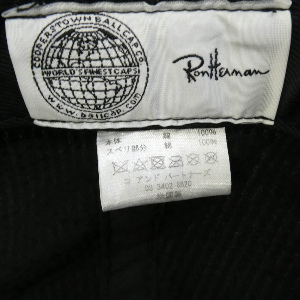 Ron Herman ロンハーマン USA製 シアサッカー キャップ ブラック系【中古】