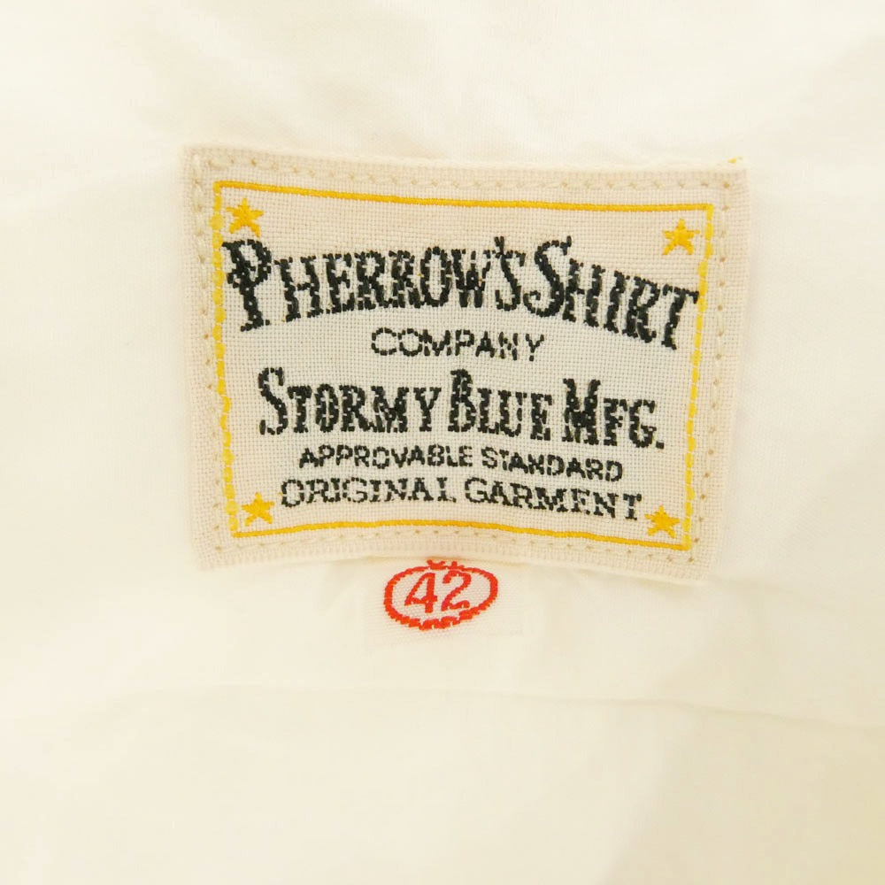 Pherrow's フェローズ コットン レギュラー カラー シャツ ホワイト系 XL【中古】