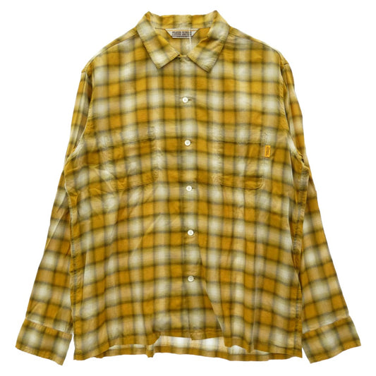 STANDARD CALIFORNIA スタンダードカリフォルニア SD OMBRE CHEK SHIRT オンブレ チェック 長袖 シャツ イエロー系 L【美品】【中古】