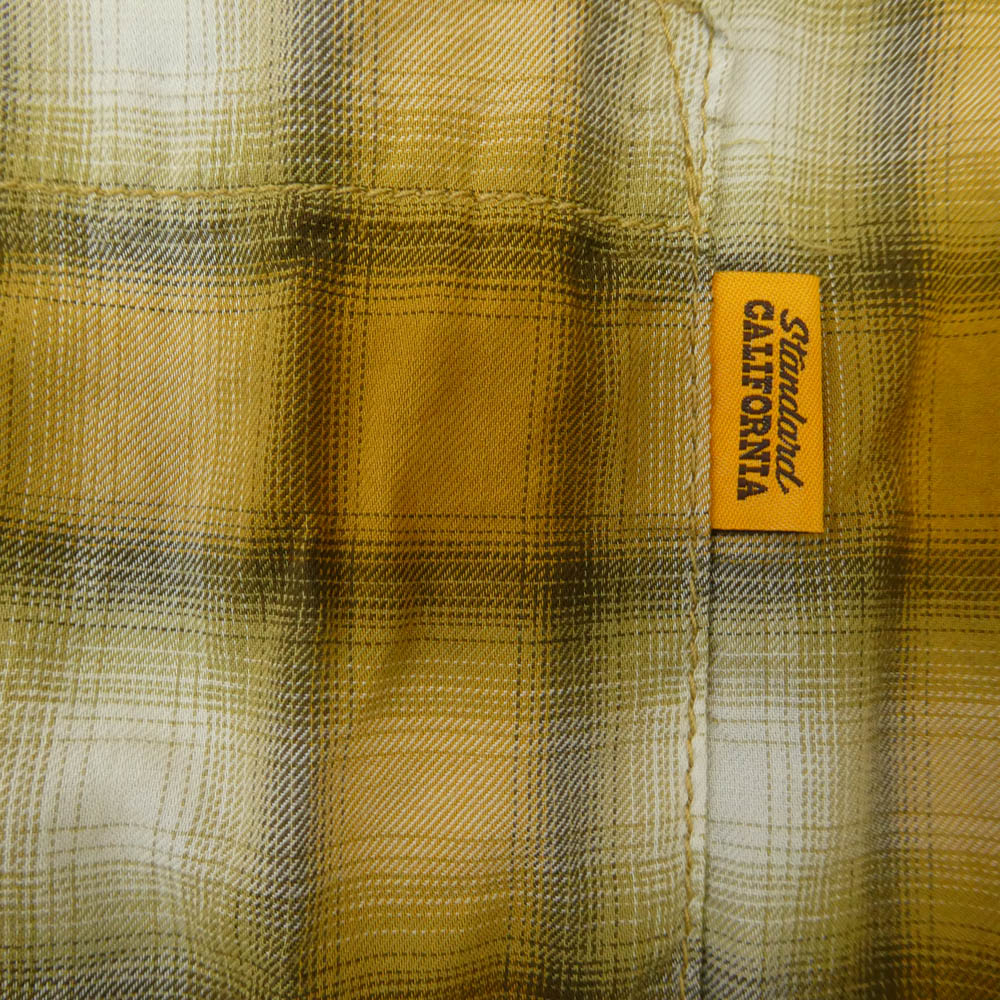 STANDARD CALIFORNIA スタンダードカリフォルニア SD OMBRE CHEK SHIRT オンブレ チェック 長袖 シャツ イエロー系 L【美品】【中古】