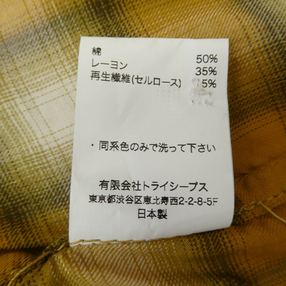 STANDARD CALIFORNIA スタンダードカリフォルニア SD OMBRE CHEK SHIRT オンブレ チェック 長袖 シャツ イエロー系 L【美品】【中古】