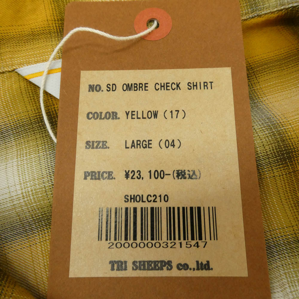 STANDARD CALIFORNIA スタンダードカリフォルニア SD OMBRE CHEK SHIRT オンブレ チェック 長袖 シャツ イエロー系 L【美品】【中古】