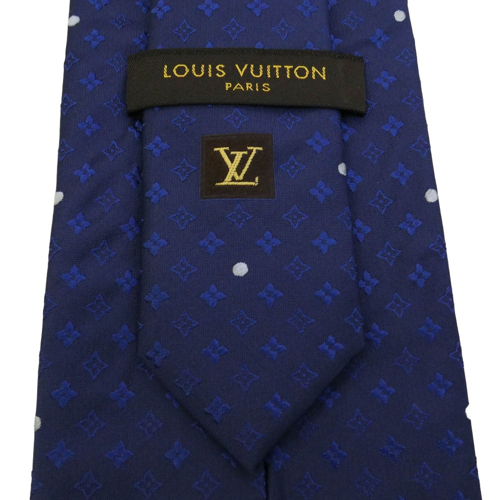 LOUIS VUITTON ルイ・ヴィトン モノグラム ドット柄 ネクタイ ブルー系