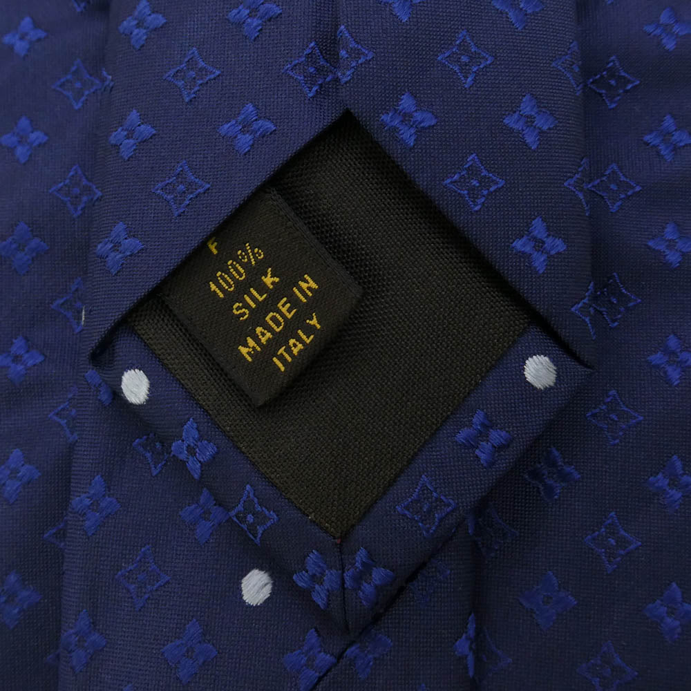 LOUIS VUITTON ルイ・ヴィトン モノグラム ドット柄 ネクタイ ブルー系
