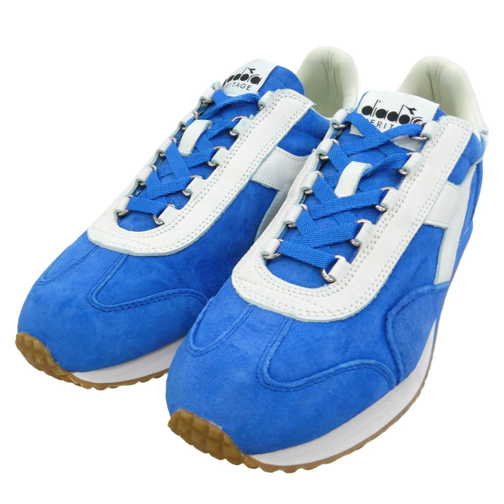 Diadora ディアドラ Heritage Collection EQUIPE ヘリテージ ローカット スニーカー ブルー系 ホワイト系 27.5cm【美品】【中古】