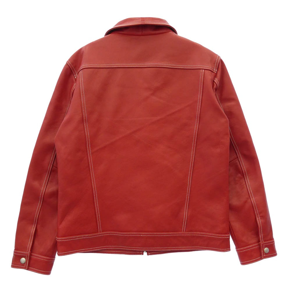 ロベルトカヴァリ K32-023567 馬革 ホースハイド レザージャケット レッド系 46【中古】