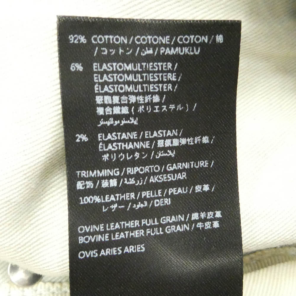 AMIRI アミリ 26SS AMDNSY1114 Staggered Logo Skinny Jean レザーロゴパッチ ダメージ加工 スキニー デニムパンツ ライトブルー系 UK 33【中古】