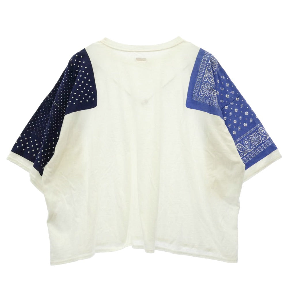 KAPITAL キャピタル EK-616 Jersey Bandana 天竺 バンダナ HUGE-T BIG 半袖 Tシャツ ホワイト系 3【中古】