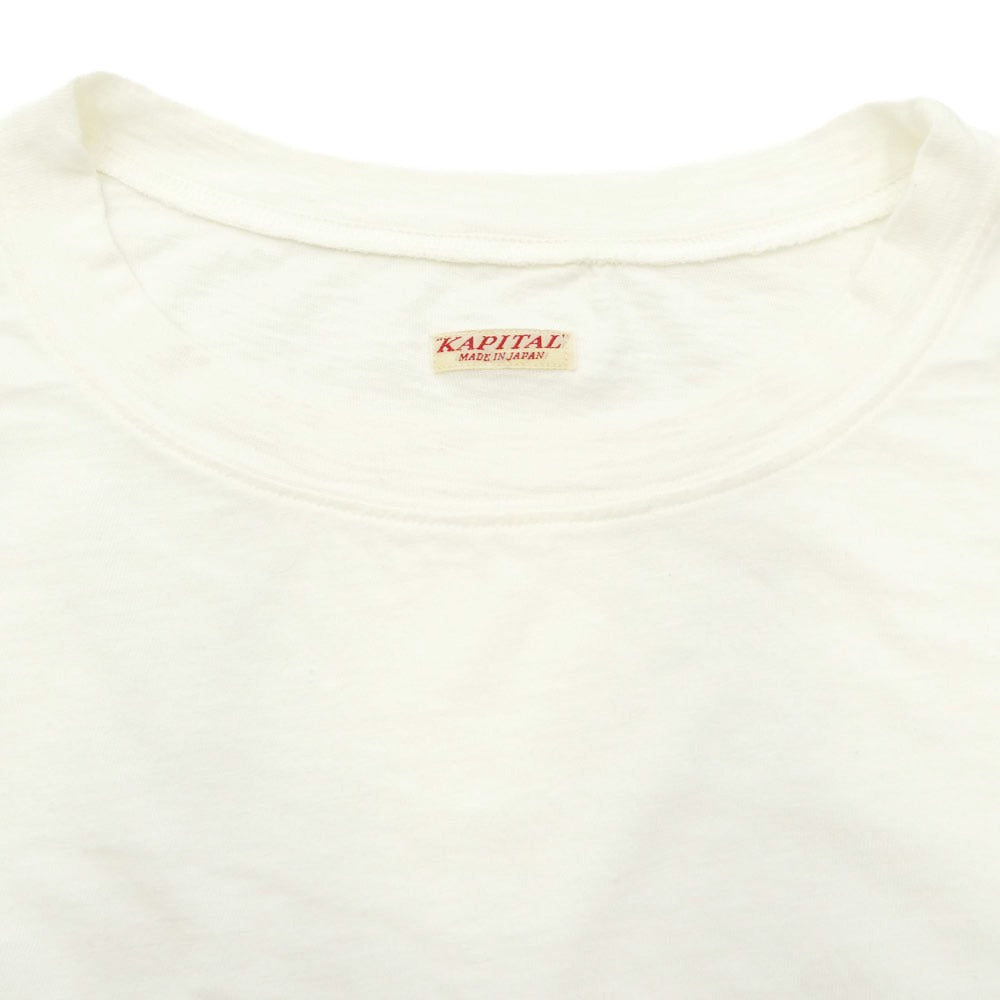 KAPITAL キャピタル EK-616 Jersey Bandana 天竺 バンダナ HUGE-T BIG 半袖 Tシャツ ホワイト系 3【中古】