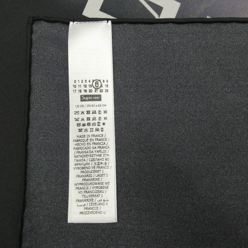 Supreme シュプリーム MAISON MARGIELA メゾンマルジェラ 26SS MM6 MAISON MARGIELA Eagle Silk Scarf メゾンマルジェラ シルク スカーフ ブラック系【美品】【中古】