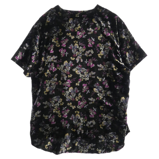 Supreme シュプリーム 19AW Floral Velour Baseball Jersey フローラル ベロアベースボール 半袖 シャツ ブラック系 XL【中古】
