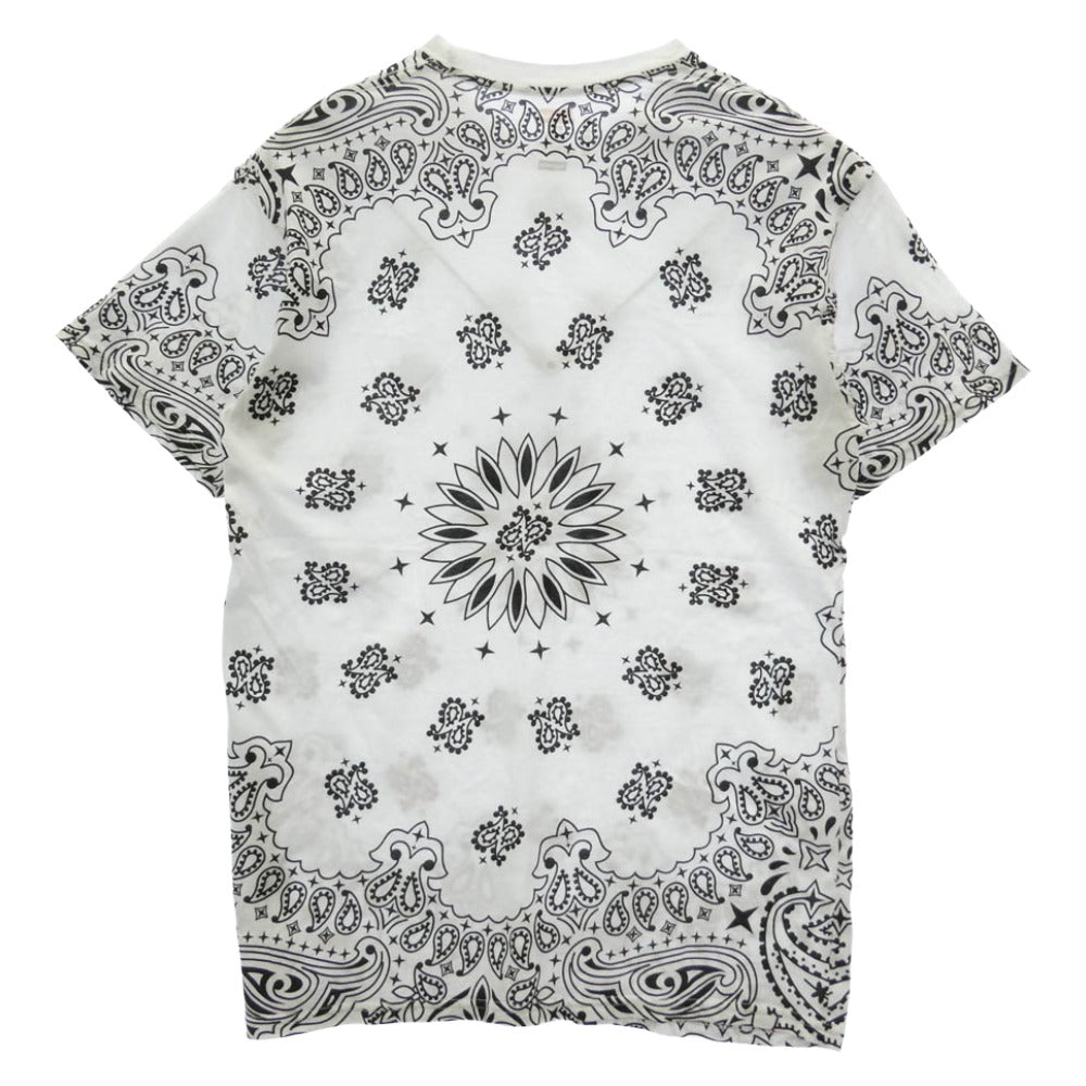 Supreme シュプリーム 22AW x Hanes ヘインズ Bandana Tagless Tees バンダナ柄 タグレス 半袖 Tシャツ ホワイト系 M【中古】