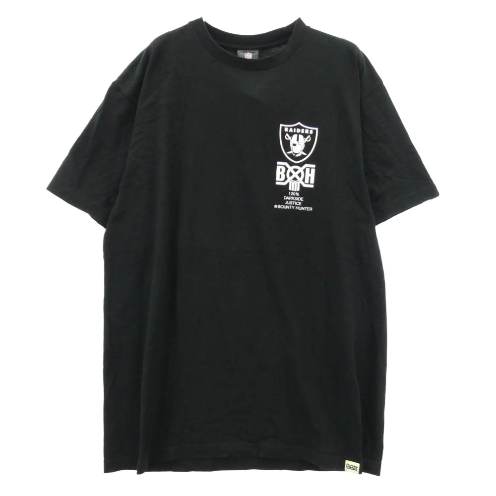 BOUNTY HUNTER バウンティーハンター x SSZ エスエスジィー x NFL Raiders レイダース プリント 半袖 Tシャツ ブラック系 M【中古】