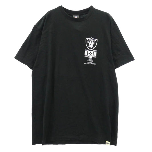 BOUNTY HUNTER バウンティーハンター x SSZ エスエスジィー x NFL Raiders レイダース プリント 半袖 Tシャツ ブラック系 M【中古】