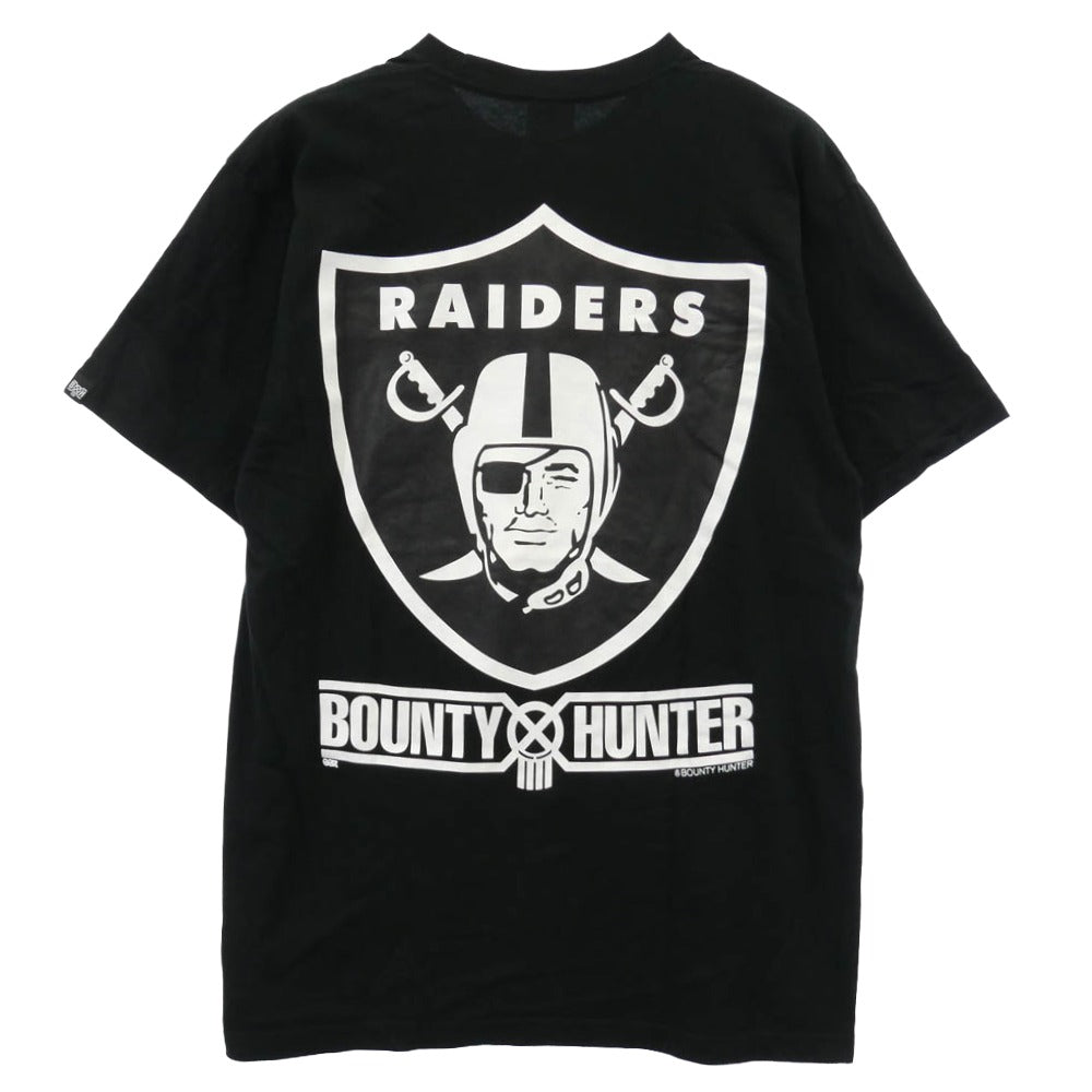 BOUNTY HUNTER バウンティーハンター x SSZ エスエスジィー x NFL Raiders レイダース プリント 半袖 Tシャツ ブラック系 M【中古】