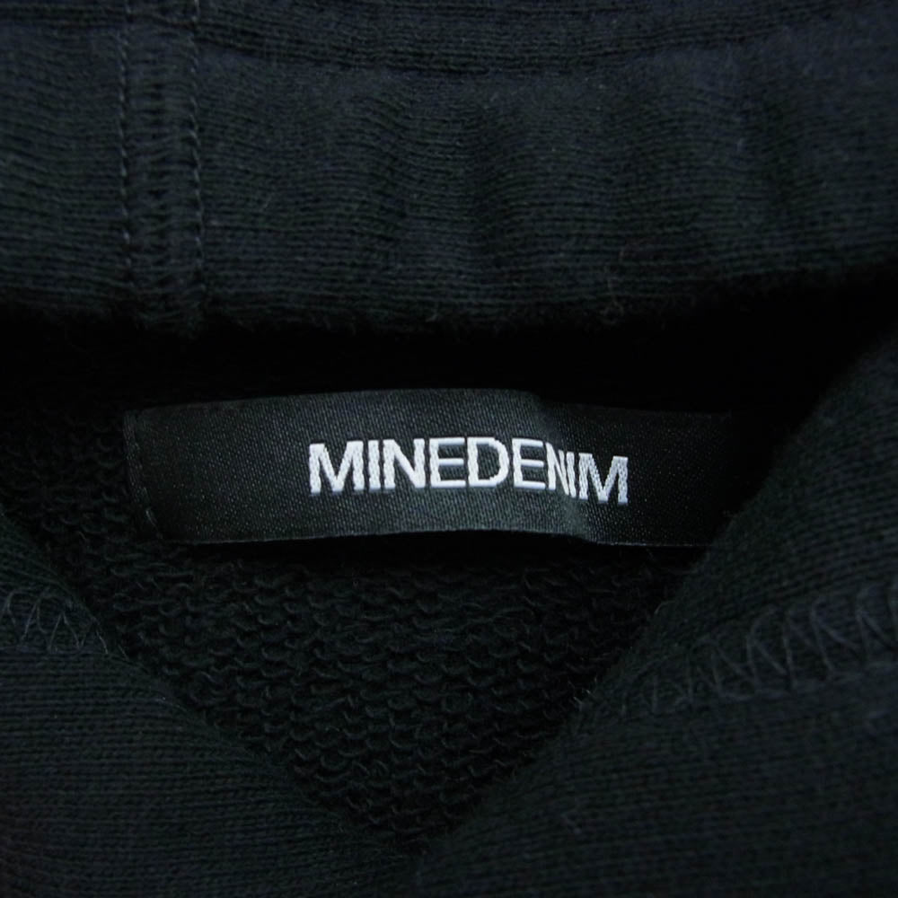 MINEDENIM マインデニム 2308-6003-99-F2 Cutoff Sleeve Big Hoodie カットオフ ノースリーブ ビッグ フーディー パーカー ブラック系 F【中古】