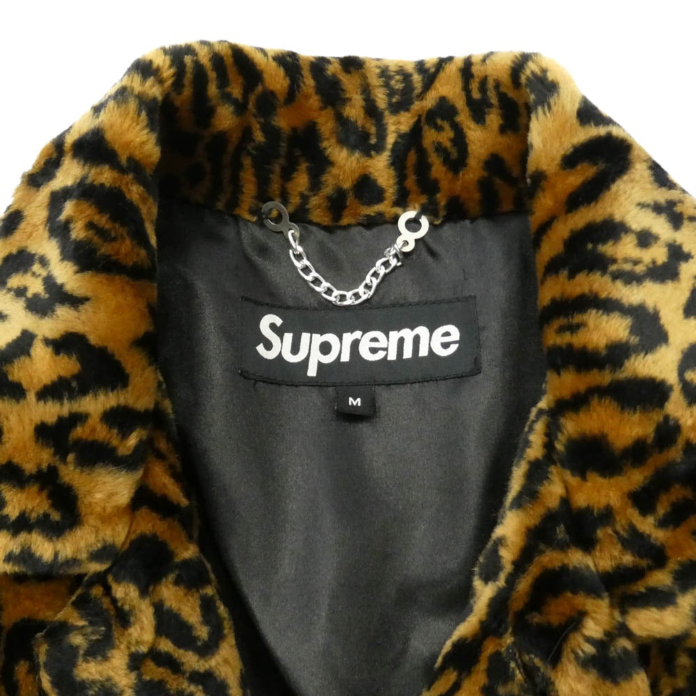 Supreme シュプリーム 16AW Leopard Faux Fur Coat レオパード フェイクファー コート ブラウン系 M【中古】
