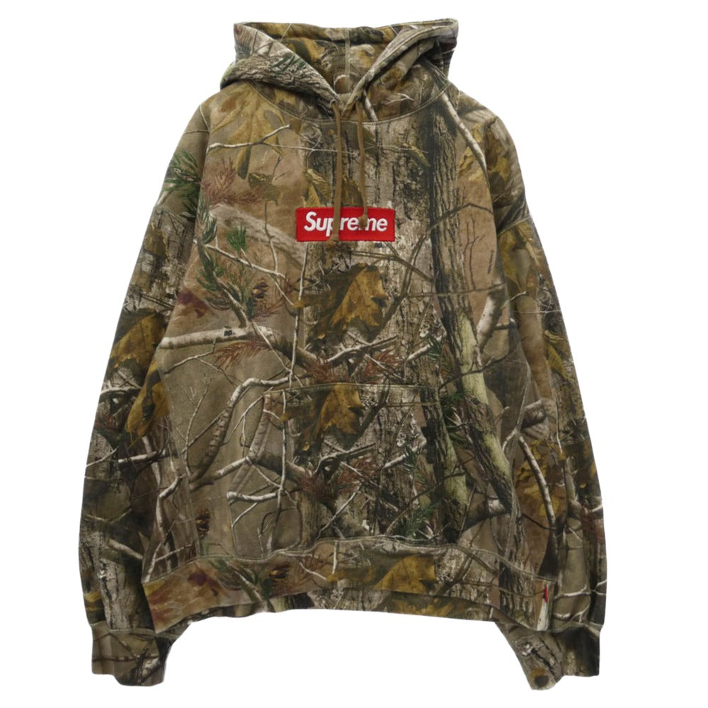Supreme シュプリーム 25AW Box Logo Hooded Sweatshirt Realtree カモフラ ボックスロゴ プルオーバースウェット パーカー フーディ ブラウン系 XL【美品】【中古】