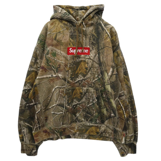Supreme シュプリーム 25AW Box Logo Hooded Sweatshirt Realtree カモフラ ボックスロゴ プルオーバースウェット パーカー フーディ ブラウン系 XL【美品】【中古】