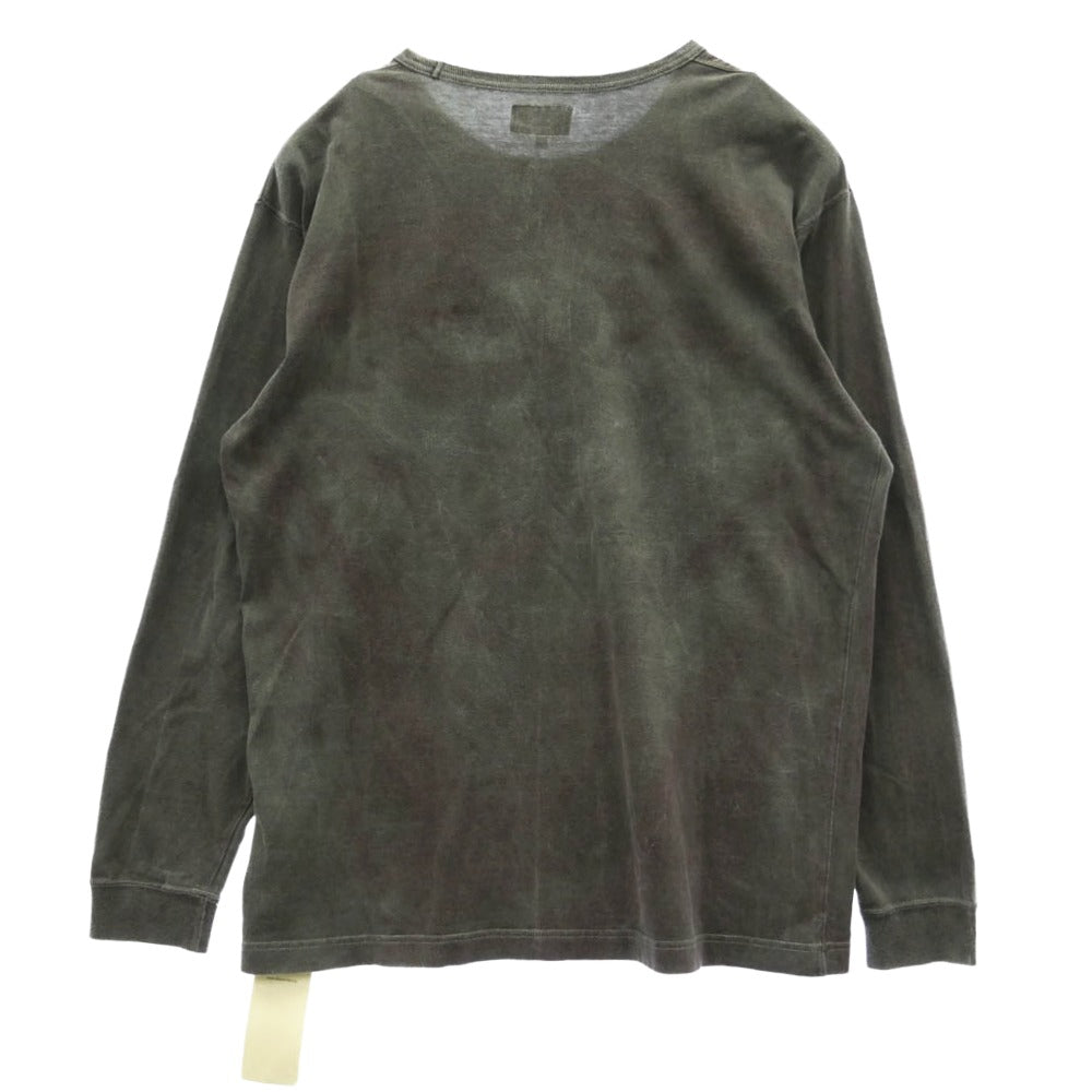 DESCENDANT ディセンダント 18SS 181ATDS-CSM07 SMOKE PIGMENT DYE L/S ピグメントダイ CACHALOT カシャロ 刺繍 ポケット 長袖カットソー チャコール系 1【中古】