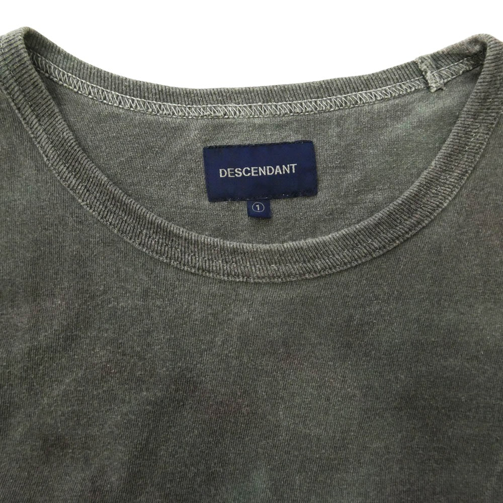 DESCENDANT ディセンダント 18SS 181ATDS-CSM07 SMOKE PIGMENT DYE L/S ピグメントダイ CACHALOT カシャロ 刺繍 ポケット 長袖カットソー チャコール系 1【中古】