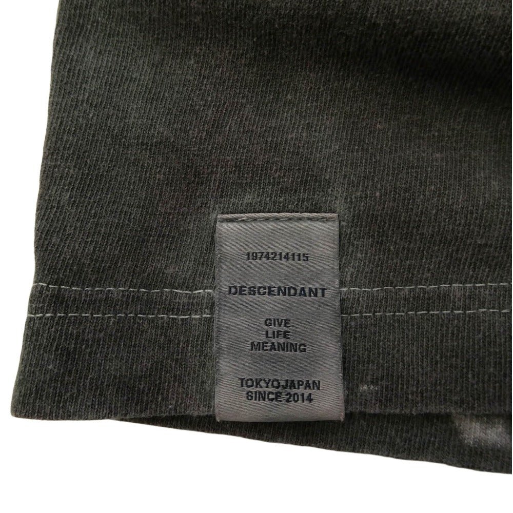 DESCENDANT ディセンダント 18SS 181ATDS-CSM07 SMOKE PIGMENT DYE L/S ピグメントダイ CACHALOT カシャロ 刺繍 ポケット 長袖カットソー チャコール系 1【中古】
