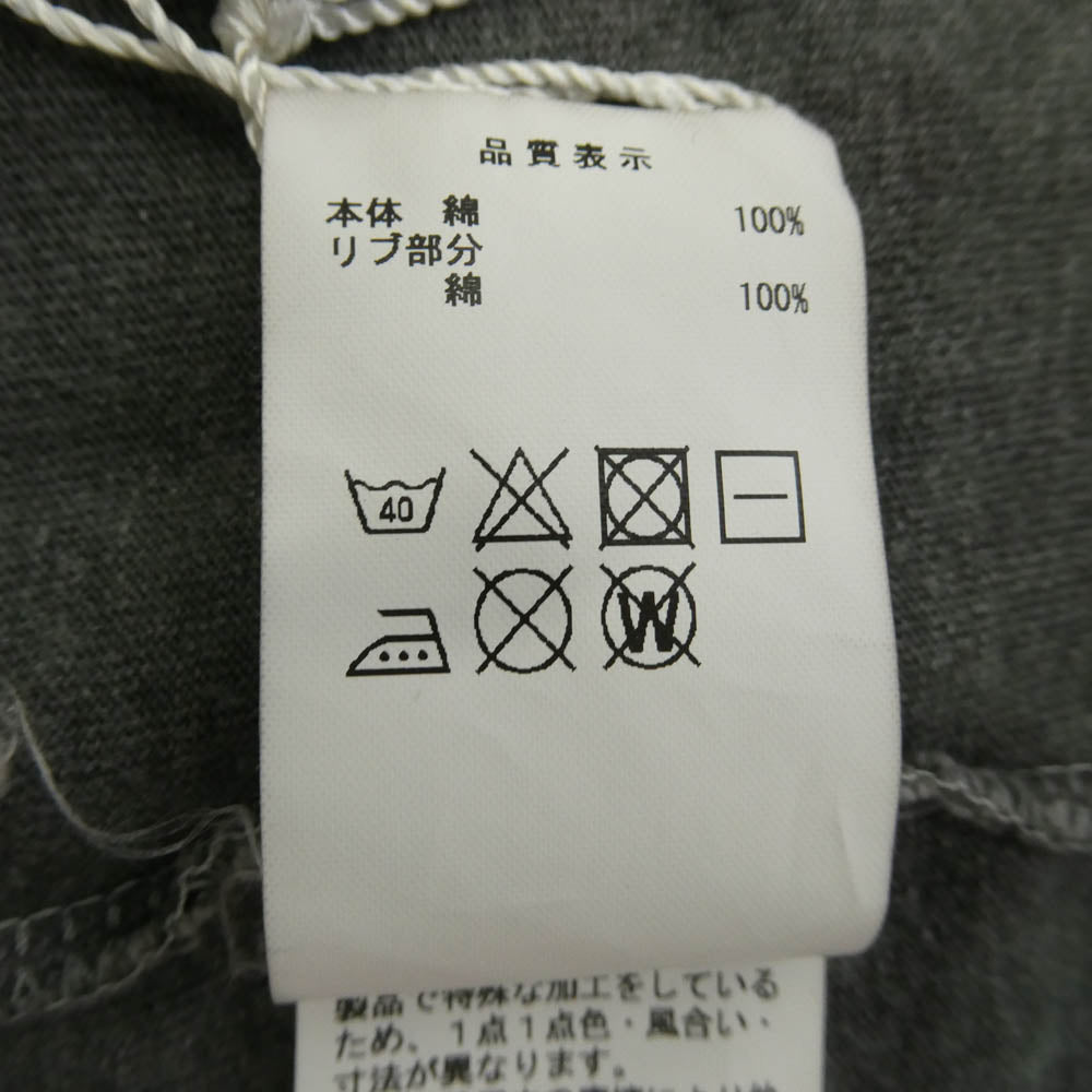 DESCENDANT ディセンダント 18SS 181ATDS-CSM07 SMOKE PIGMENT DYE L/S ピグメントダイ CACHALOT カシャロ 刺繍 ポケット 長袖カットソー チャコール系 1【中古】