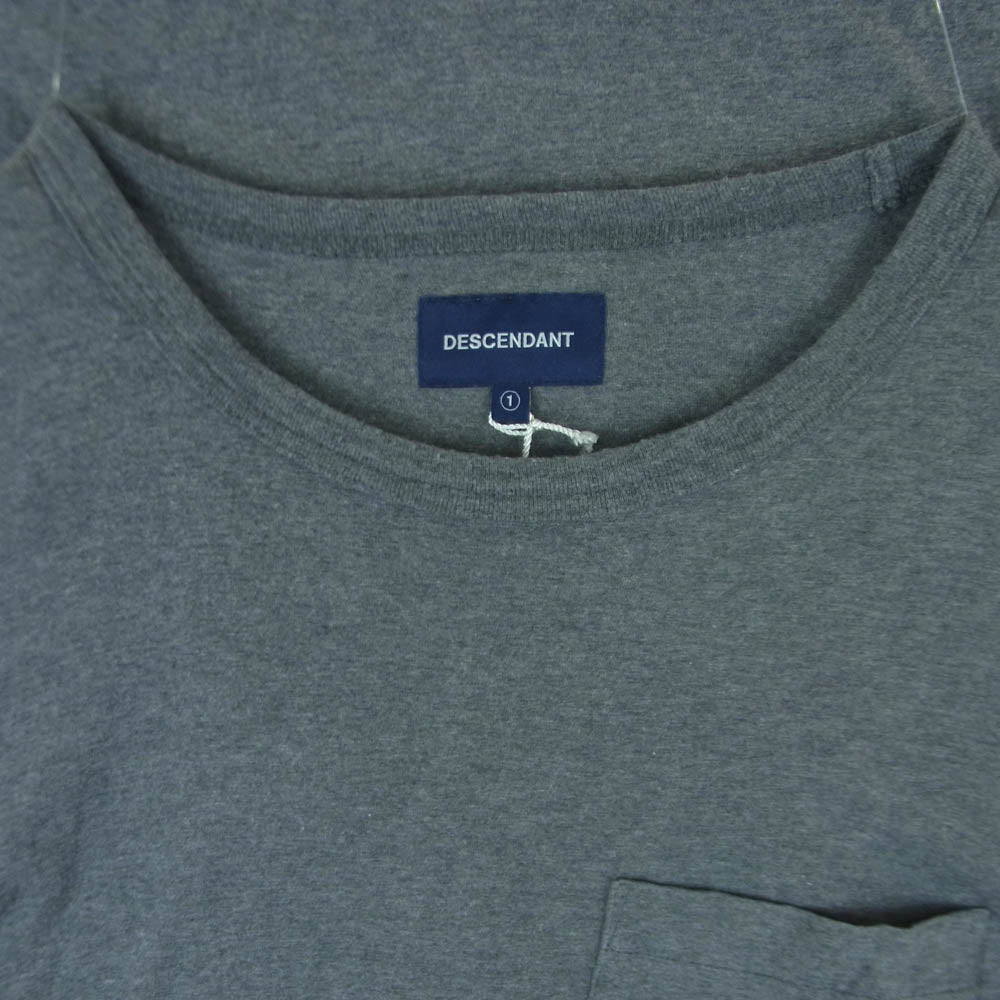 DESCENDANT ディセンダント 18SS 181ATDS-CSM08 CACHALOT POCKET LS カシャロ刺繍 ポケット 長袖 カットソー ロンT Ｔシャツ グレー系 S 1【中古】