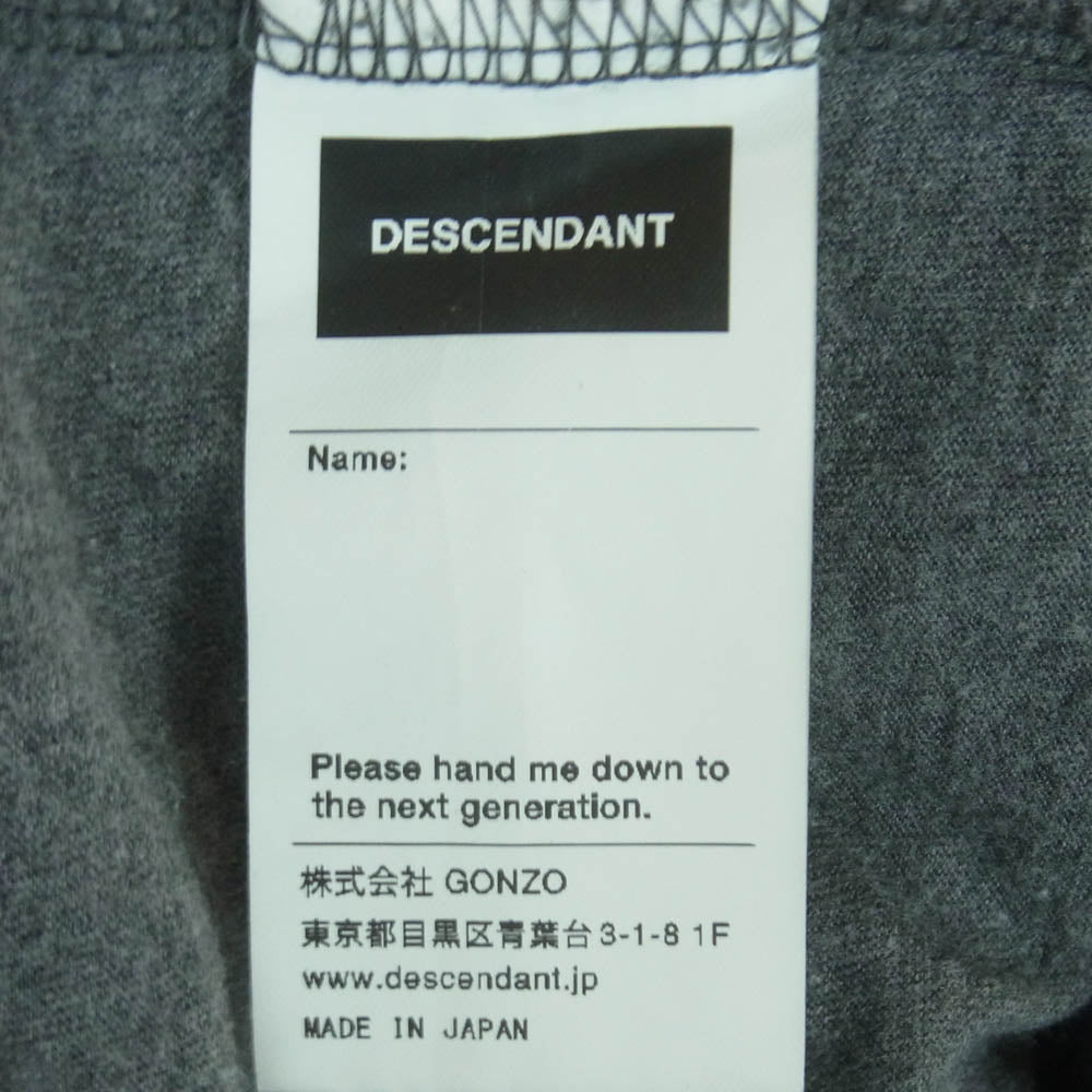 DESCENDANT ディセンダント 18SS 181ATDS-CSM08 CACHALOT POCKET LS カシャロ刺繍 ポケット 長袖 カットソー ロンT Ｔシャツ グレー系 S 1【中古】