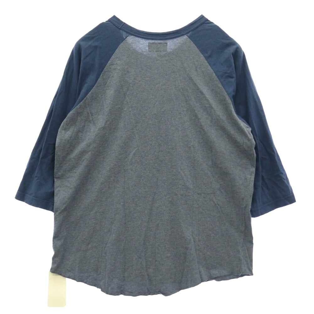 DESCENDANT ディセンダント 18SS 181ATDS-CSM19 CHARLIE JERSEY TQS CACHALOT カシャロ刺繍 ポケット 長袖 カットソー 七分丈 Ｔシャツ グレー系 1【中古】