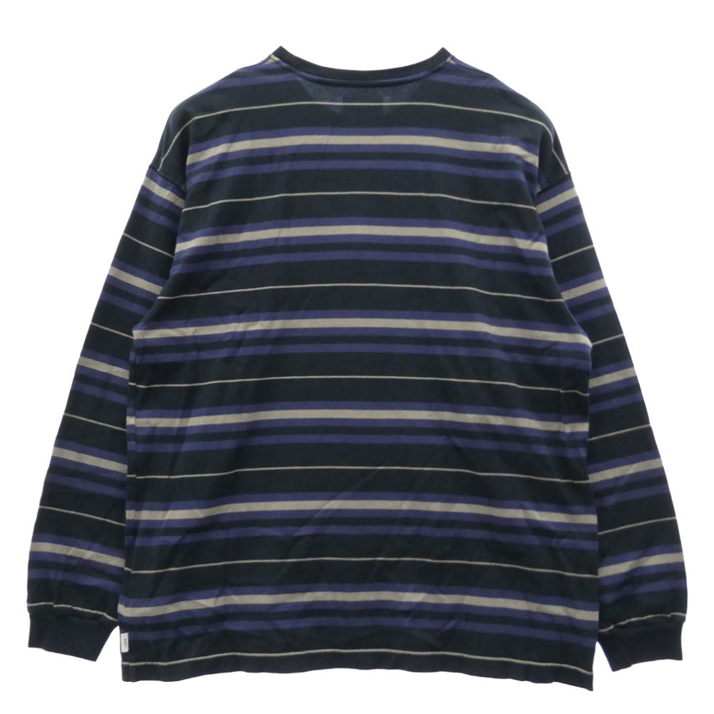 WTAPS ダブルタップス 23SS 231ATDT-CSM21 BDY LS COTTON TEXTILE SIGN ボーダー Tシャツ ロンT 長袖カットソー マルチカラー系 2【中古】