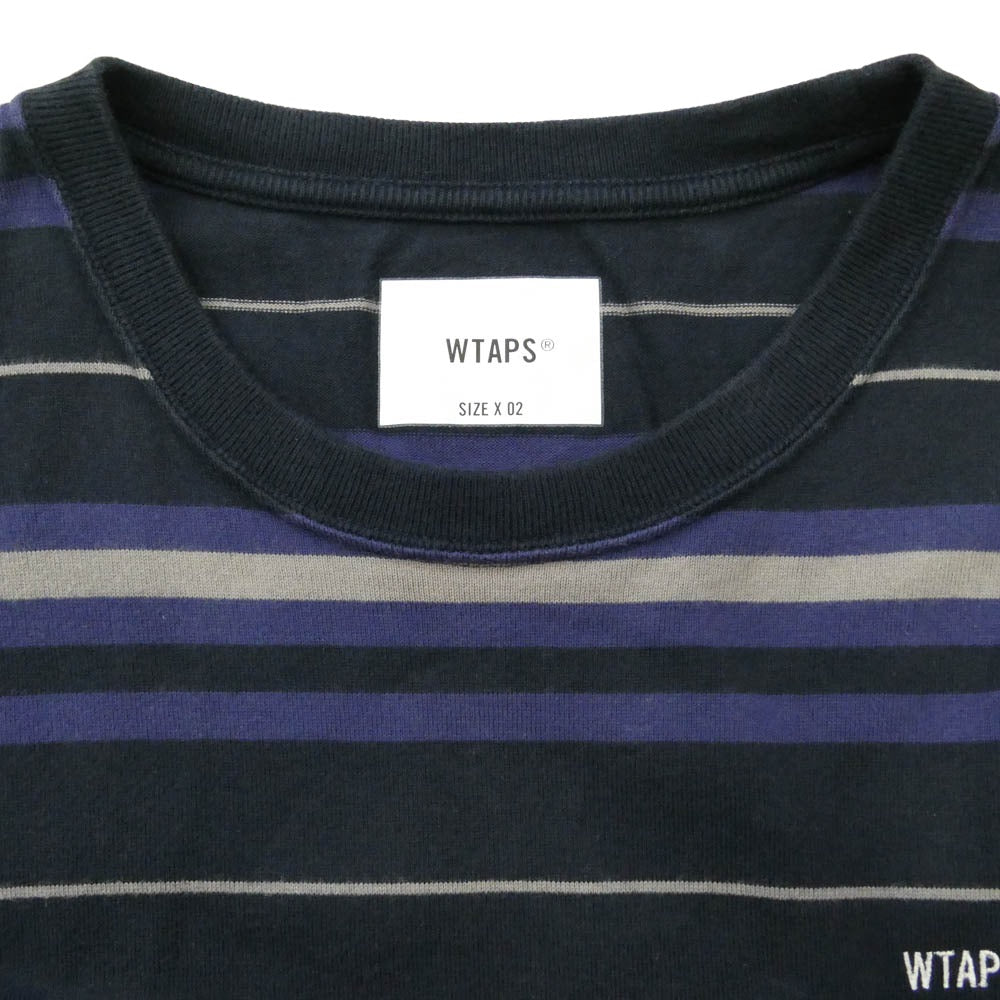 WTAPS ダブルタップス 23SS 231ATDT-CSM21 BDY LS COTTON TEXTILE SIGN ボーダー Tシャツ ロンT 長袖カットソー マルチカラー系 2【中古】