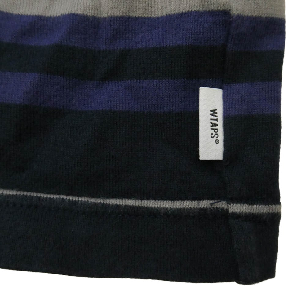WTAPS ダブルタップス 23SS 231ATDT-CSM21 BDY LS COTTON TEXTILE SIGN ボーダー Tシャツ ロンT 長袖カットソー マルチカラー系 2【中古】
