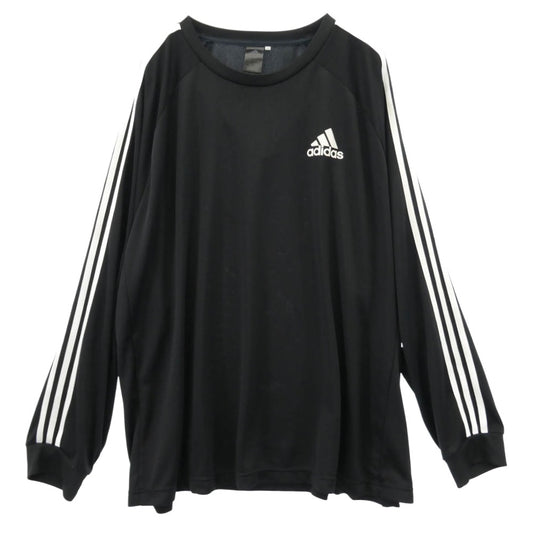 adidas アディダス 781360 3ストライプ オーバーサイズ 長袖 トラックトップ プルオーバー ブラック系 8XO【美品】【中古】